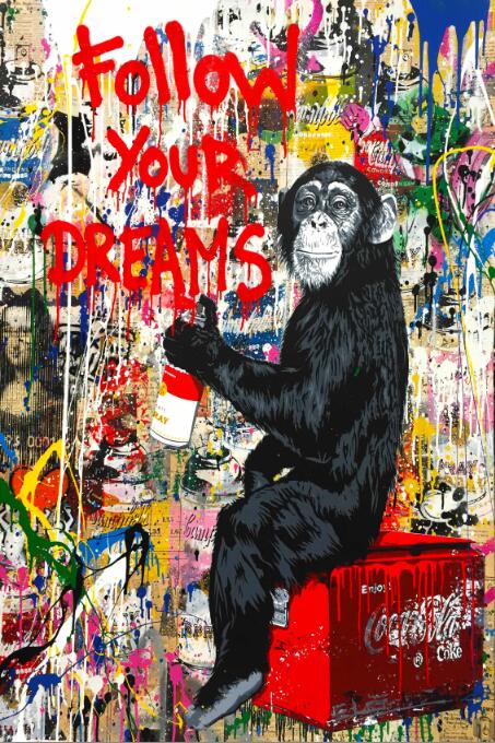 Follow Your Dreams Street Wall Graffiti Art Canvas