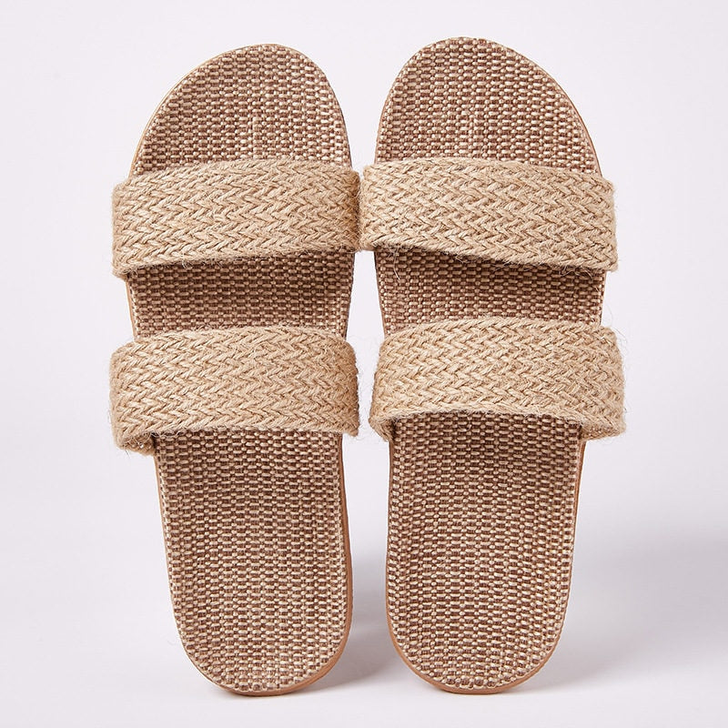 Breathable Unisex Indoor Flax Slippers