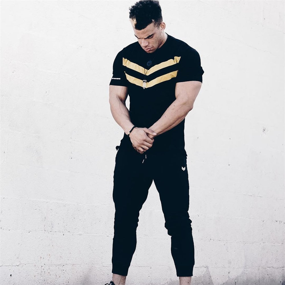 New Men T-shirt Cotton Short Sleeves black Undershirt Male Solid stripe Mens Tee Summer Brand Clothing Homme camiseta masculina