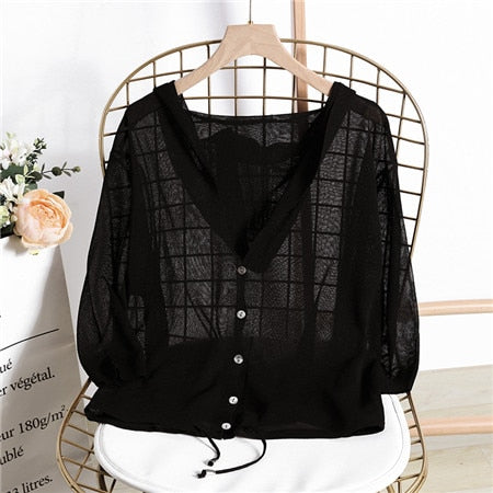 Hooded Thin Sweater Cardigan