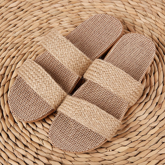 Breathable Unisex Indoor Flax Slippers