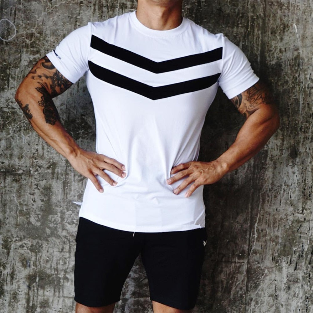 New Men T-shirt Cotton Short Sleeves black Undershirt Male Solid stripe Mens Tee Summer Brand Clothing Homme camiseta masculina