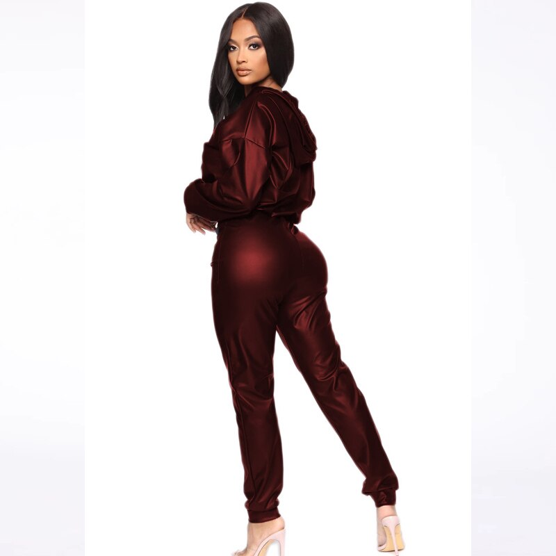 2 Piece Leather Jumpsuit