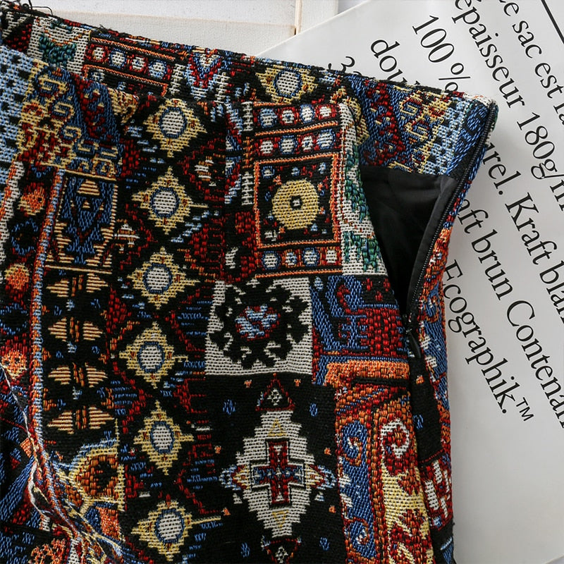 Patchwork Vintage Mini Skirt