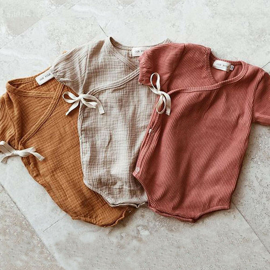 0-18M Kids Summer Short Sleeve Plain Romper