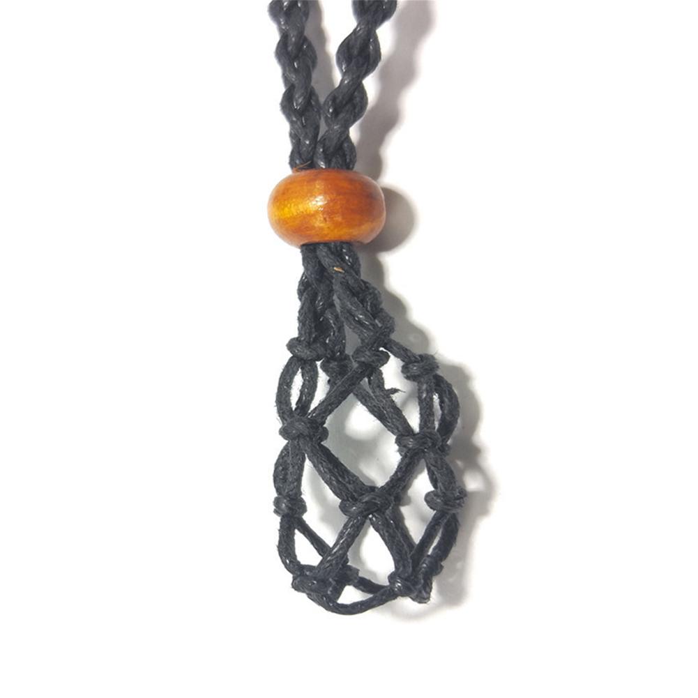 1pcs Necklace Cord Empty Stone Holder Natural Quartz Crystal Raw Stone Chakra Point Healing Fish Netted Indians Amulets Pendant