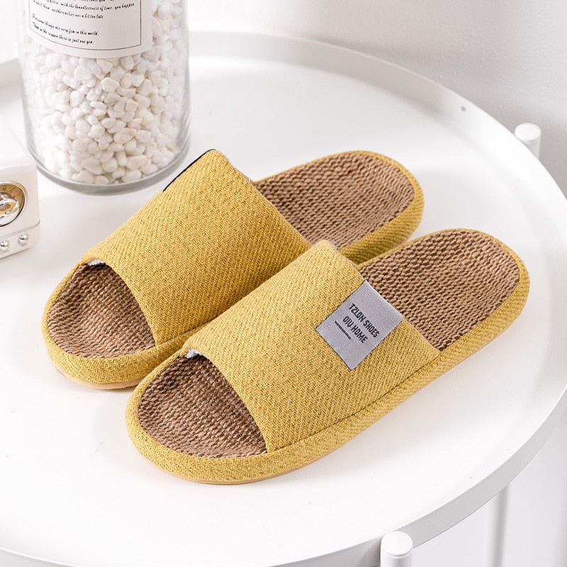 Breathable Unisex Indoor Flax Slippers