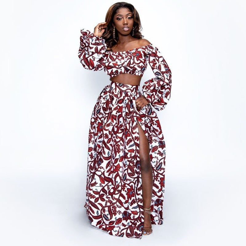African Split Skirt 2 Piece for Women