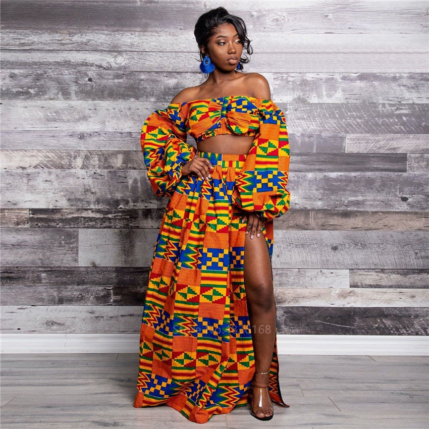 African Split Skirt 2 Piece for Women