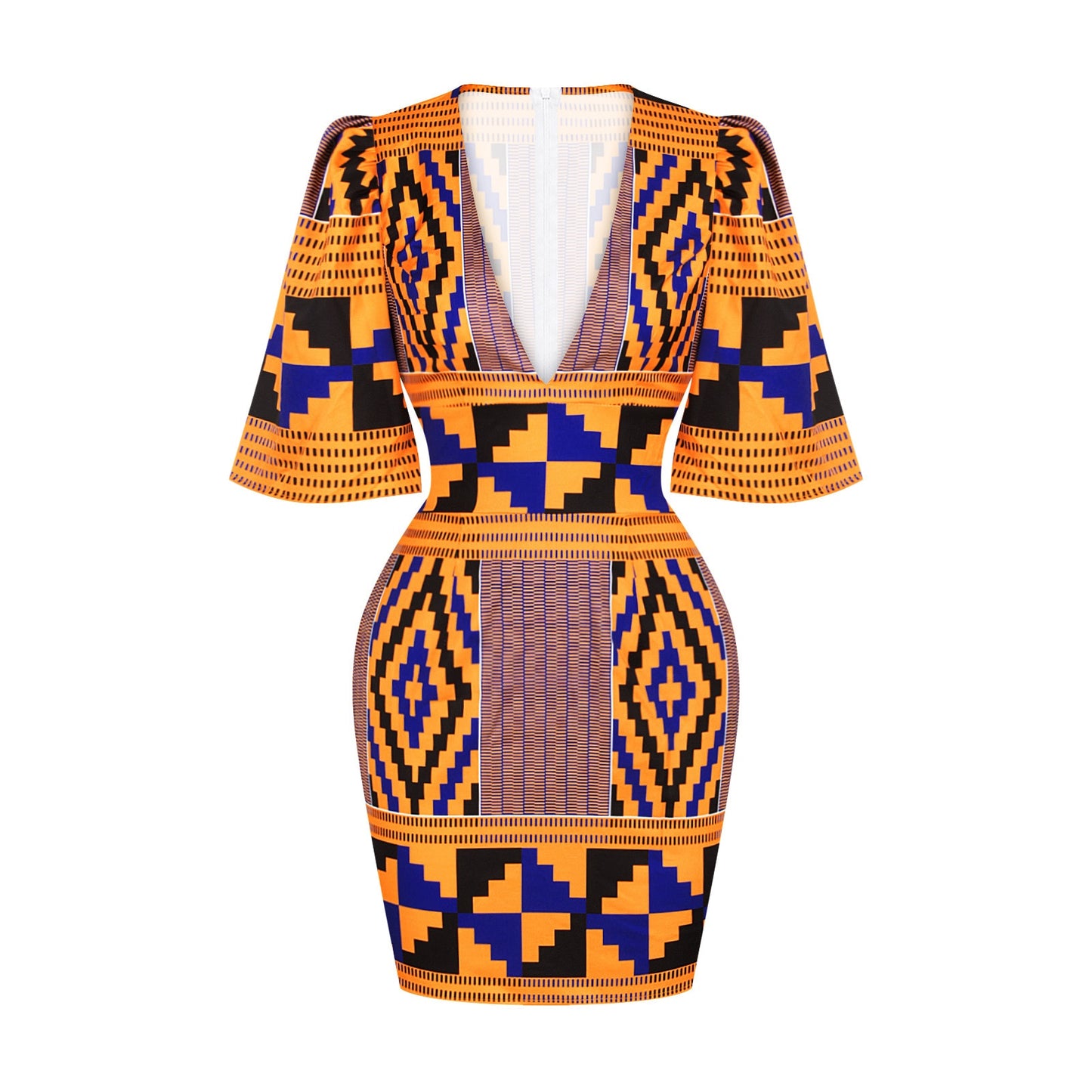 African Summer V-Neck Dress
