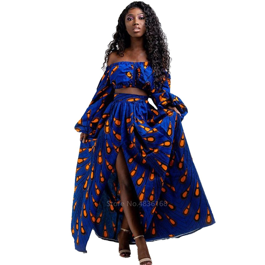African Split Skirt 2 Piece for Women