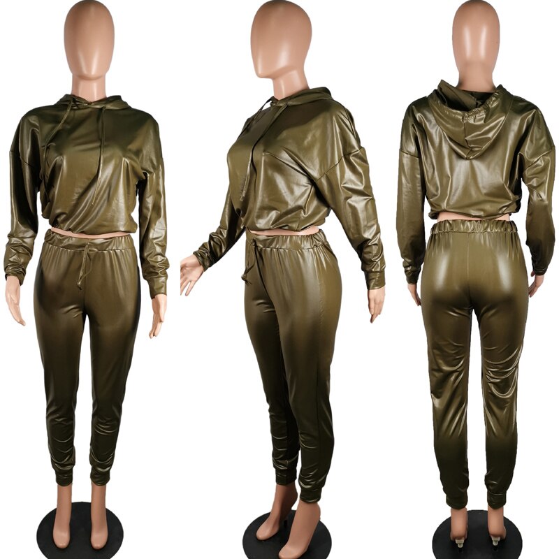 2 Piece Leather Jumpsuit