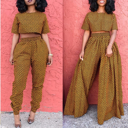 2 Piece African Dashiki with Crop Top