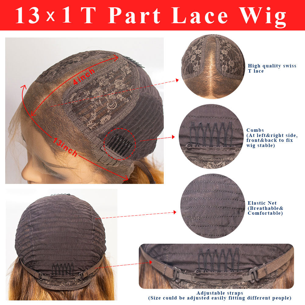 Honey Blonde Human Hair Ombre Lace Front Wig Brazilian