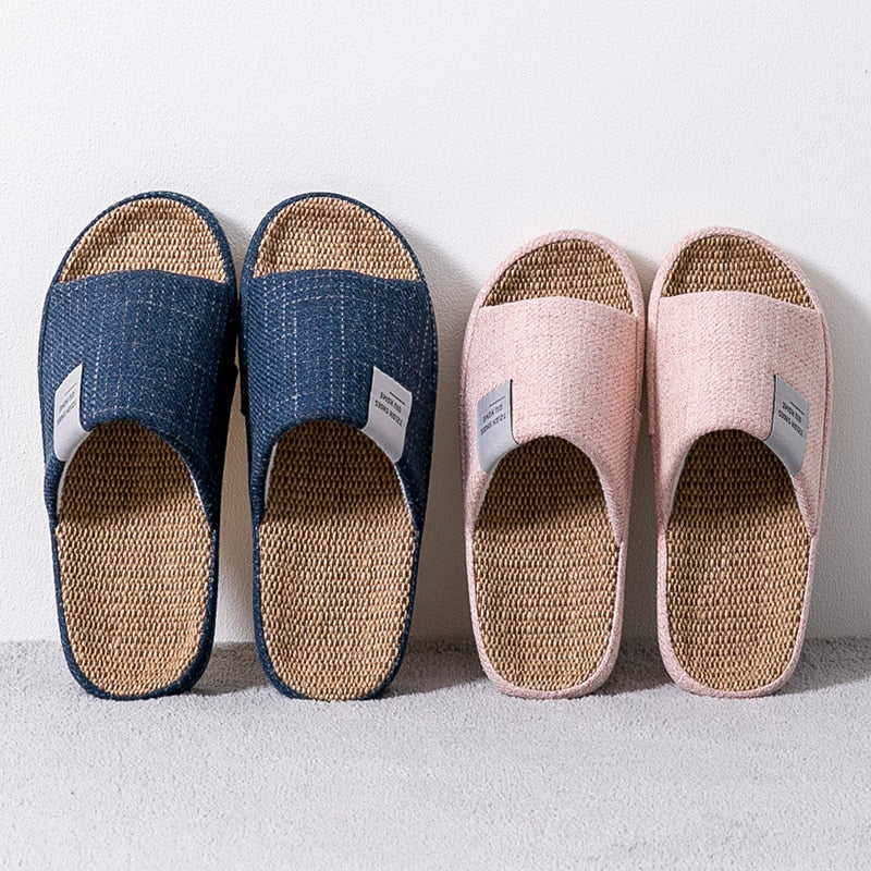 Breathable Unisex Indoor Flax Slippers
