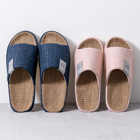Breathable Unisex Indoor Flax Slippers