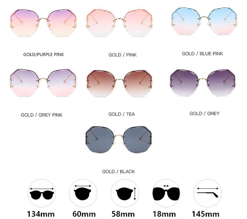 UV400 Metal Curved Sun Glasses