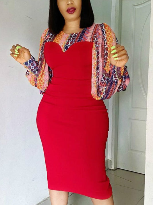 African Woman Bodycon Dress