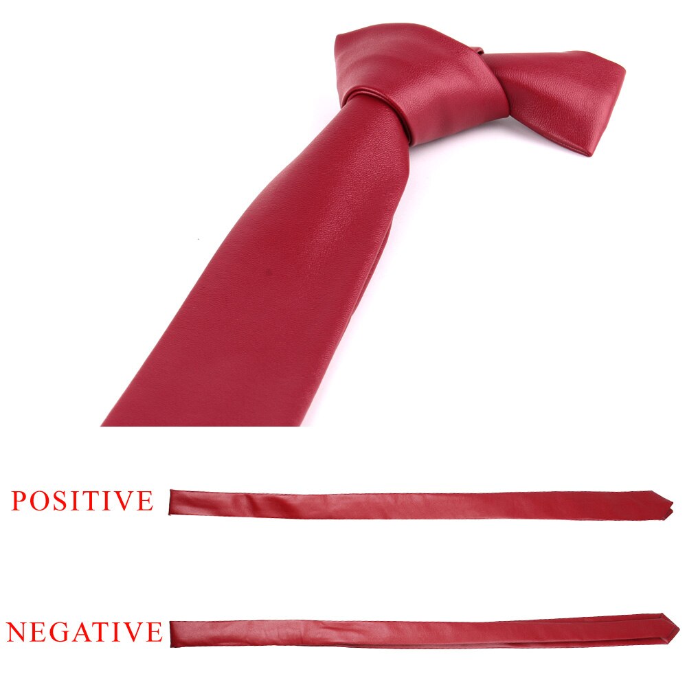New PU Leather Ties For Men Casual PU Neckties Fashion Solid Mens Necktie For Wedding Business Suit Tie