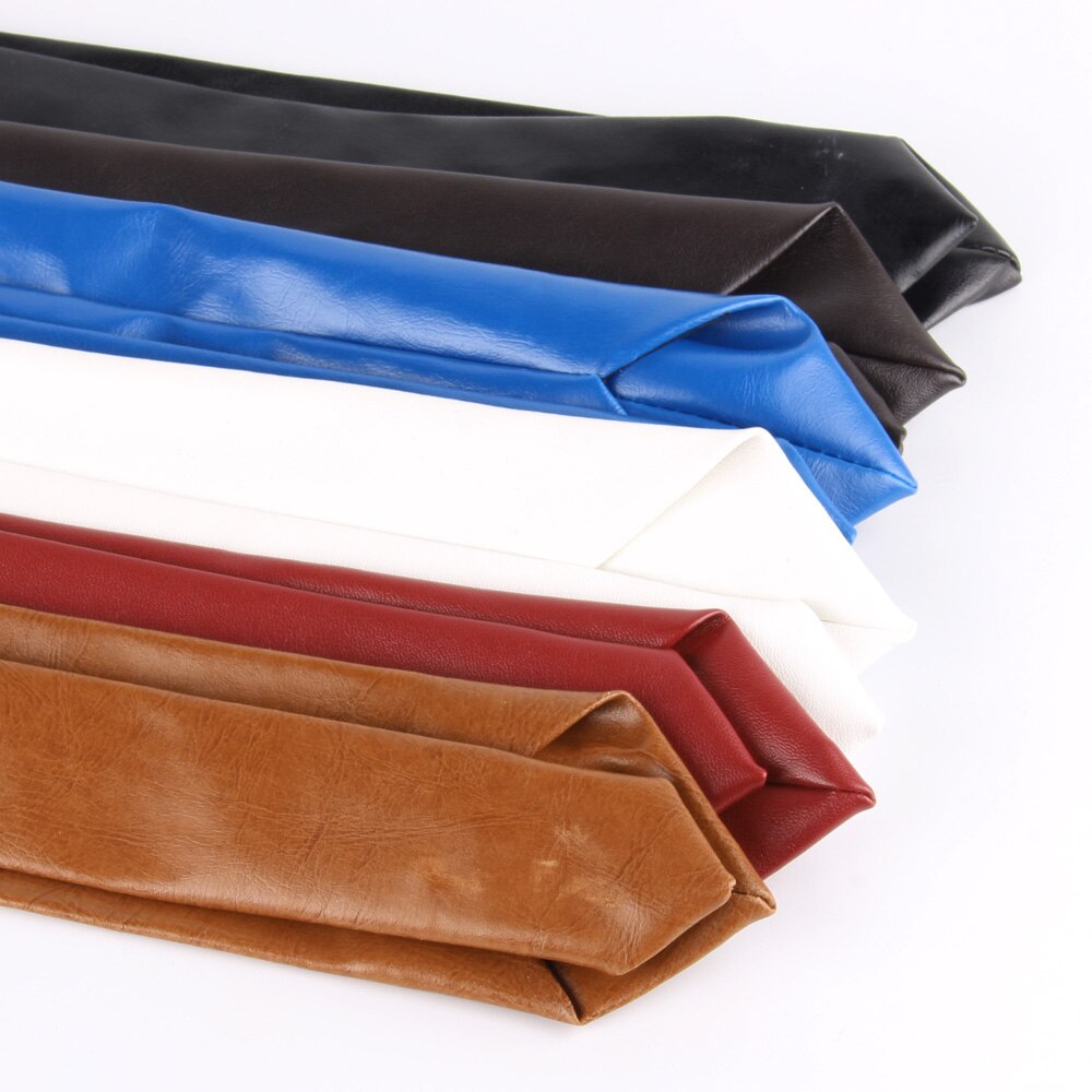 New PU Leather Ties For Men Casual PU Neckties Fashion Solid Mens Necktie For Wedding Business Suit Tie