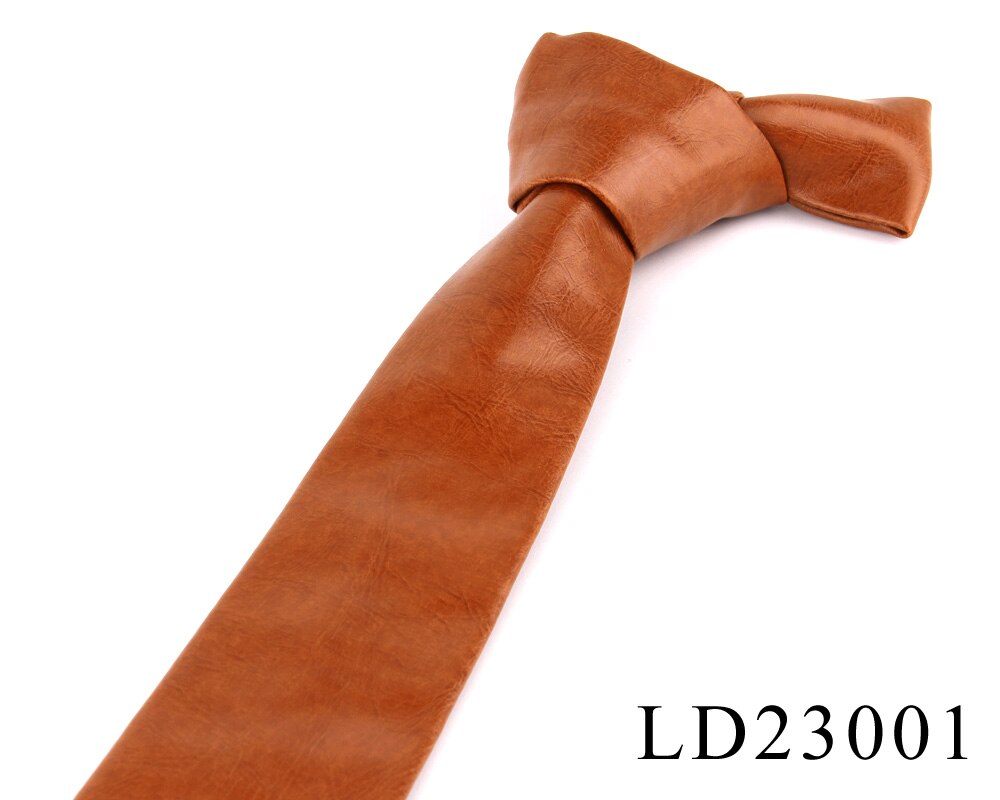 New PU Leather Ties For Men Casual PU Neckties Fashion Solid Mens Necktie For Wedding Business Suit Tie