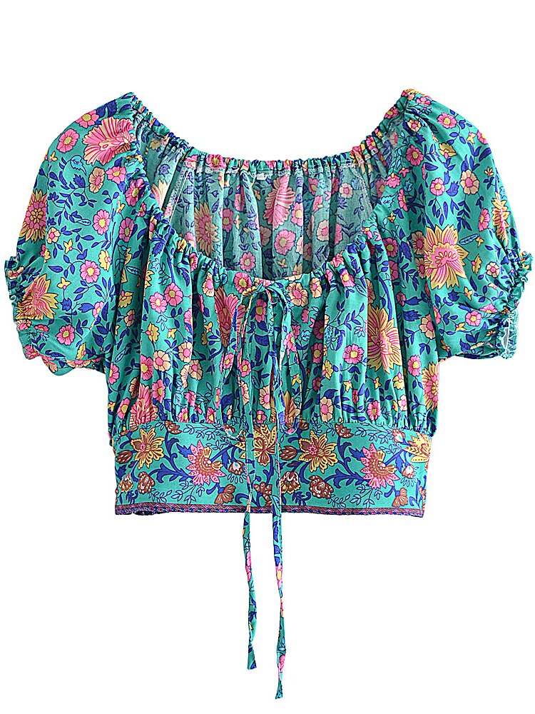 2 Piece Boho Drawstring Mini Skirt Set